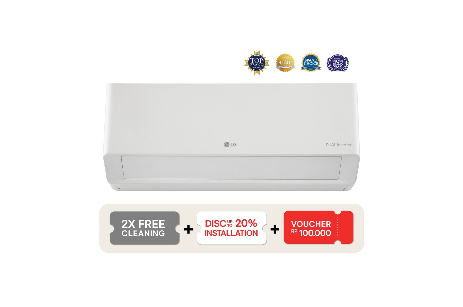 Front view of 1 PK DUALCOOL AC Inverter New Terminator Basic K09NVA